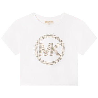 Playera corta Michael Kors blanca para niñas y adolescentes